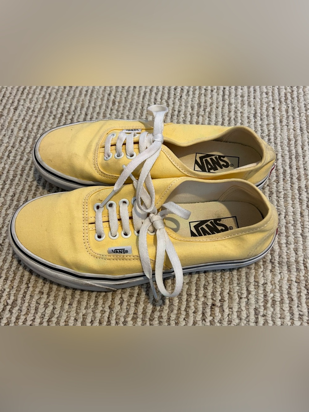Vans Authentic Yellow Canvas Low-Top Sneaker - women 8 / men 6.5 - Picture 2 of 11